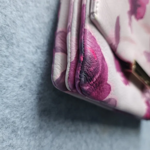 Kate Spade Emerson Place Roses Lenia Leather Shoulder Bag In Plum Dawn - Picture 5 of 13